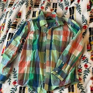 GAP Multicolor Plaid Button Down Shirt for Kids